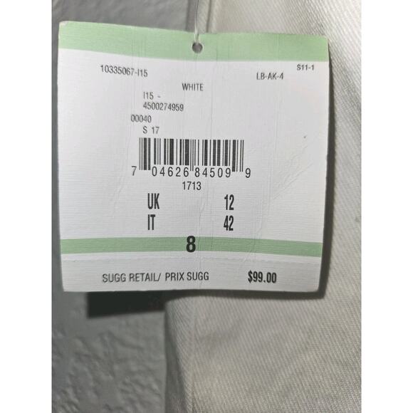 NWT! Anne Klein White Denim Jeans Wide Bottoms Size 8 - Picture 6 of 10